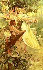 Alphonse Maria Mucha Famous Paintings - Spirit of Spring
